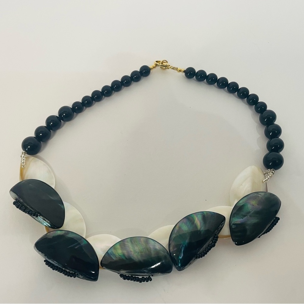 Lee Sands Mother of Pearl Necklace Rare Artisan Designer